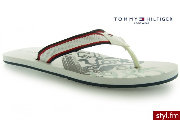 Tommy Hilfiger JAPONKI FRANCIS 6B WHITE - Klapki Buty Moda