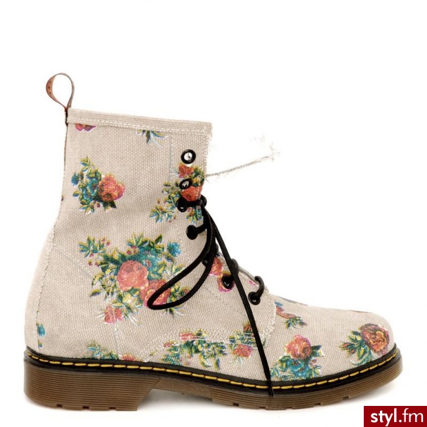 Venezia  Botki Sznurowane T13 Beig Fior - Botki Buty Moda