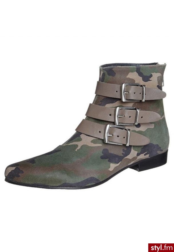 Jonak Botki kowbojki i motocyklowe zielony - Botki Buty Moda