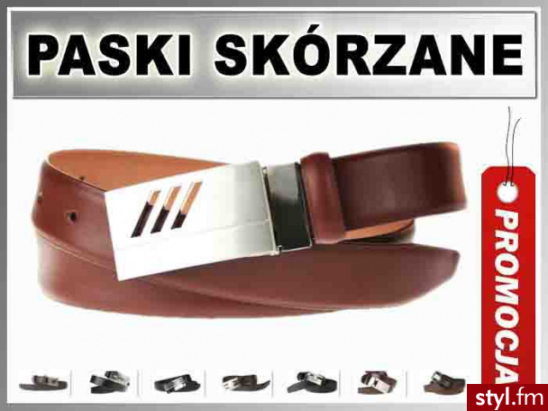 JBN BL 3/3 Pasek MĘSKI SKÓRZANY Klamra BLACHA 3cm - Paski Dodatki Moda