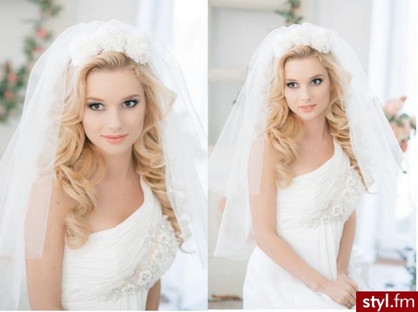 Blond Rozpuszczone Kręcone Ślubne Długie Fryzury