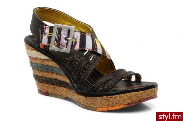 Art KOTURNY G2 TOILE W BY (CZARNY) (Czarny) - Koturny Buty Moda