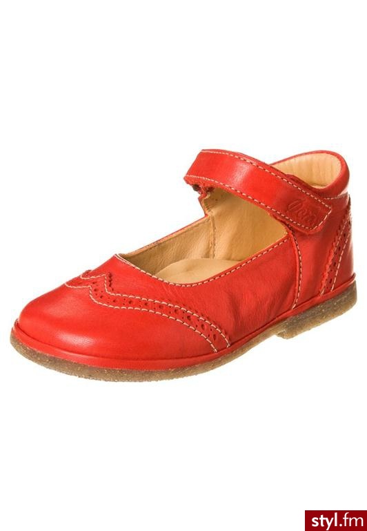 Ocra Baleriny z zapięciem czerwony - Balerinki Buty Moda