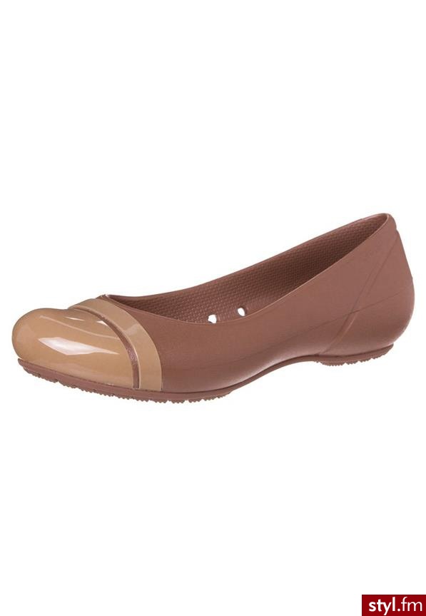 Crocs Baleriny brązowy (12300) - Balerinki Buty Moda