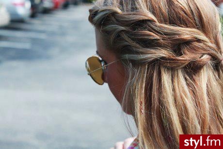 Blond Warkocze Proste Na co dzień Średnie Fryzury