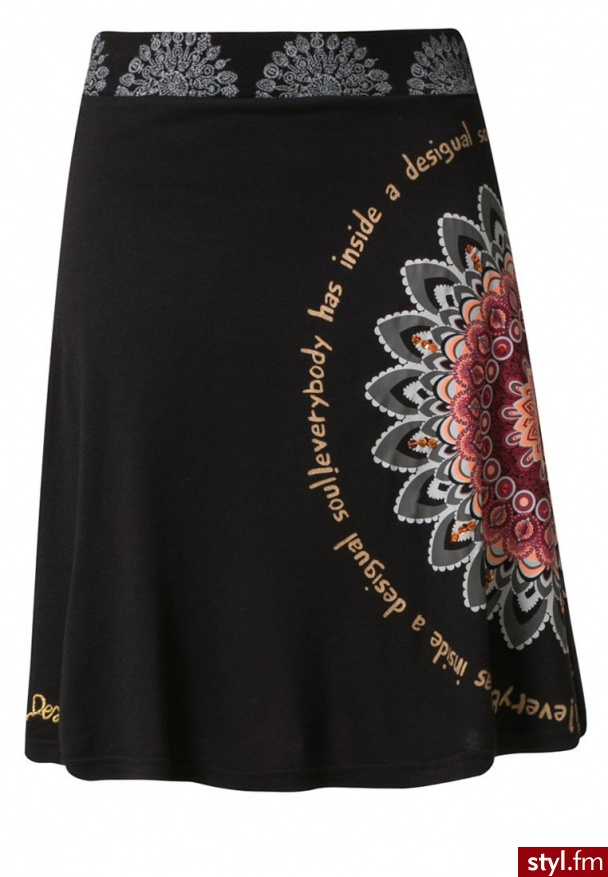 Desigual LACTICA Spódnica trapezowa czarny (36F2753) - Pozostałe Spódnice Moda