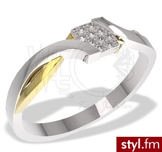 Węc Pierścionek z brylantami LP-37Bz 0,05 ct J/Si - Pierścionki Biżuteria Moda