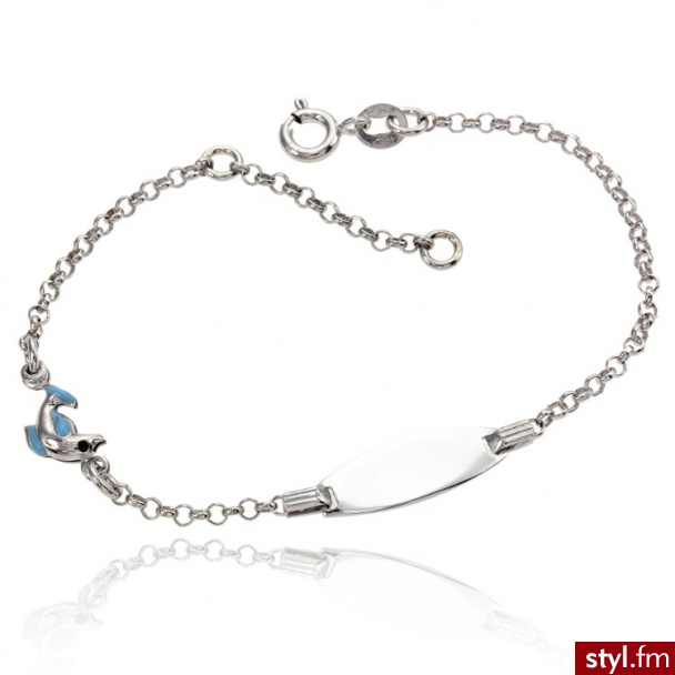 Srebrna Bransoletka z Delfinkiem TUL-BRA-0006 - Bransoletki Biżuteria Moda
