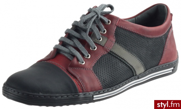 Magis Półbuty 218 Czarno-czerwone - Półbuty Buty Moda