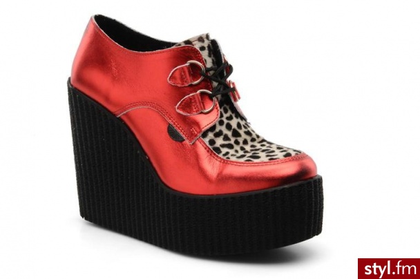 Underground BUTY SZNUROWANE FLASHIES BY UNDERGROUND (Czerwony) - Koturny Buty Moda