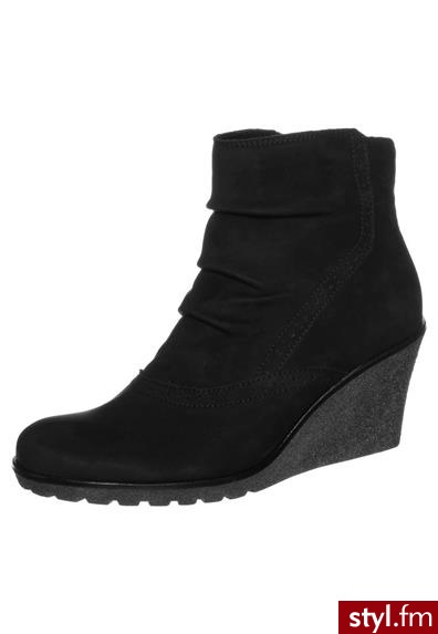 Gabor Botki na koturnie czarny (71.681) - Botki Buty Moda