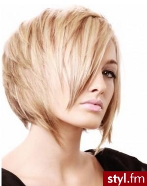 Blond Rozpuszczone Proste z grzywką Na co dzień Krótkie Fryzury
