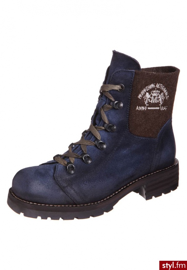 Manas Design Botki sznurowane niebieski - Botki Buty Moda
