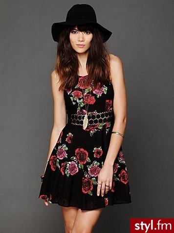 Daisy Waist Print Dress - Dzienne Sukienki Moda