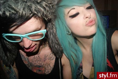Kolorowe Punk Rock Alternatywne Długie Fryzury