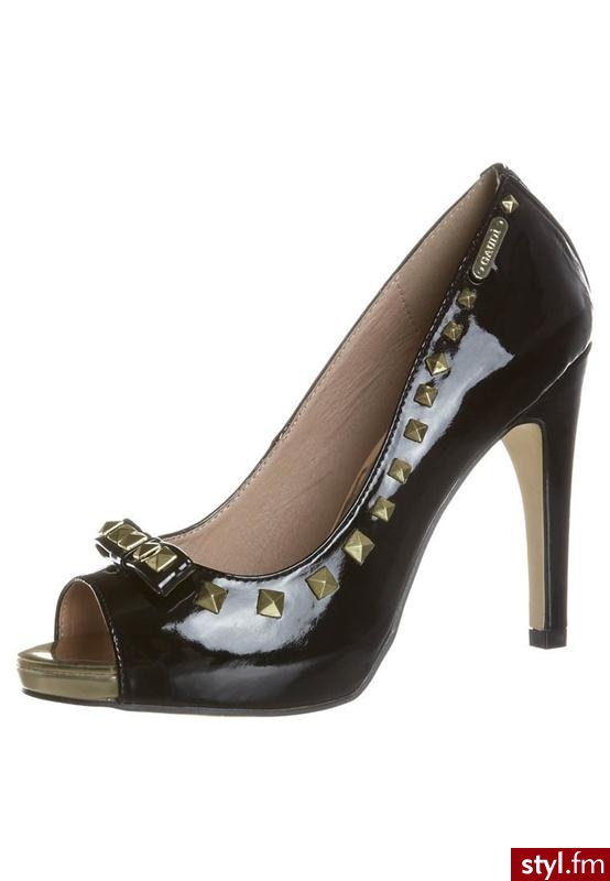 Gaudi Szpilki Peep Toe czarny - Szpilki Buty Moda