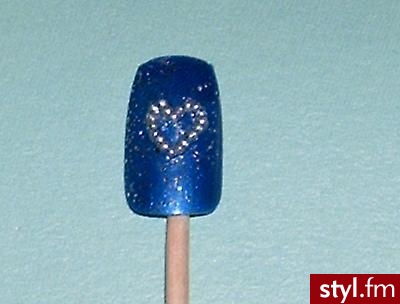 blue heart - Paznokcie