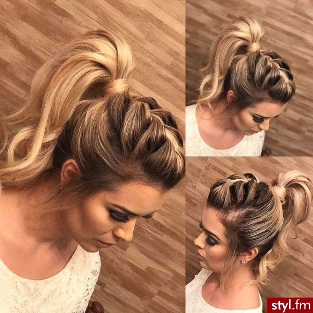 Blond Upięcie Kręcone Wieczorowe Długie Fryzury