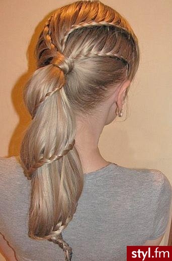 Blond Warkocze Proste Na co dzień Długie Fryzury