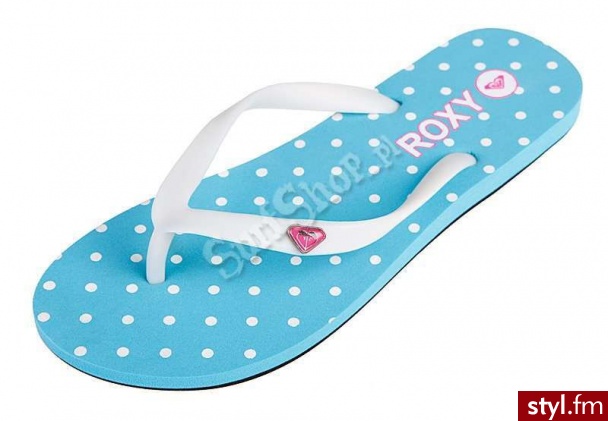 ROXY klapki BAMBOO GIRL 2012 NEON BLUE 35 - JUNIORSKIE - Klapki Buty Moda