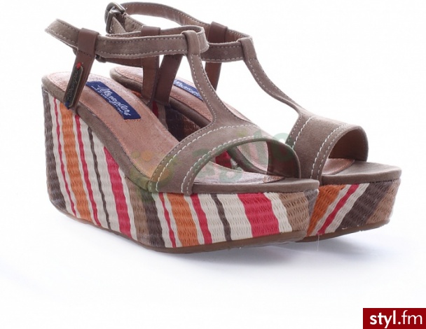 WRANGLER Sandały na koturnie wave malibu 563263 - Koturny Buty Moda