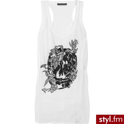 Alexander McQueen Skull-appliqué cotton tank top - Polyvore. Pobrano ze strony: http://www.polyvore.com/alexander_mcqueen_skull-appliqu%C3%A9_cotton_tank/thing?id=21398358 - Pozostałe Ciuchy Moda