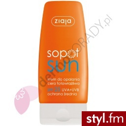 zIAJA SOPOT SUN SPF25 krem cera wrażliwa 60 ml + piłka plażowa - Emu Buty Moda