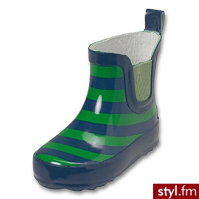 PLAYSHOES Niskie kalosze w krążki kolor marine/zielony zielony - Kalosze Buty Moda