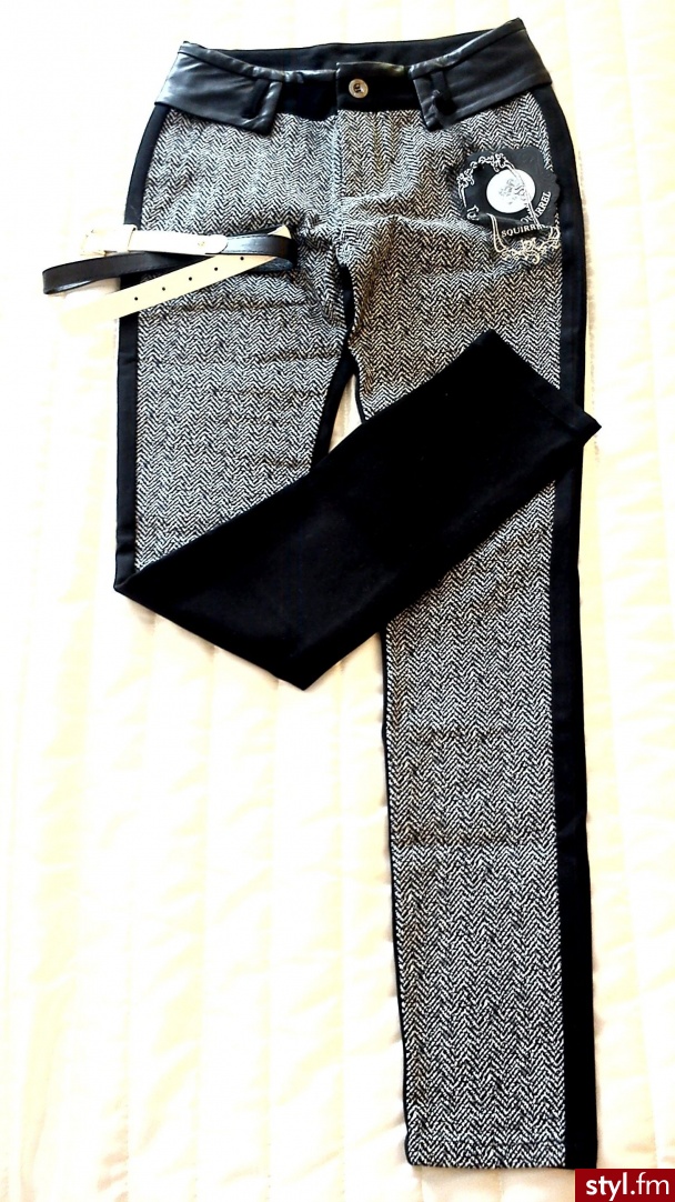 Materiałowe Spodnie Moda