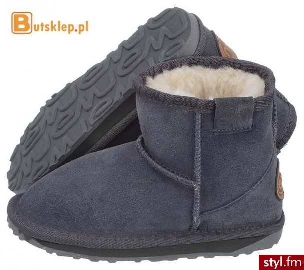 EMU Australia buty Wallaby Mini Kids Charcoal (K10103) - Emu Buty Moda