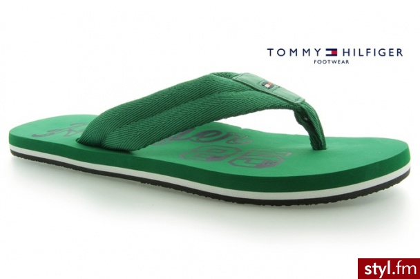 Tommy Hilfiger JAPONKI TREVIS 8 ENGLISH GREEN - Klapki Buty Moda