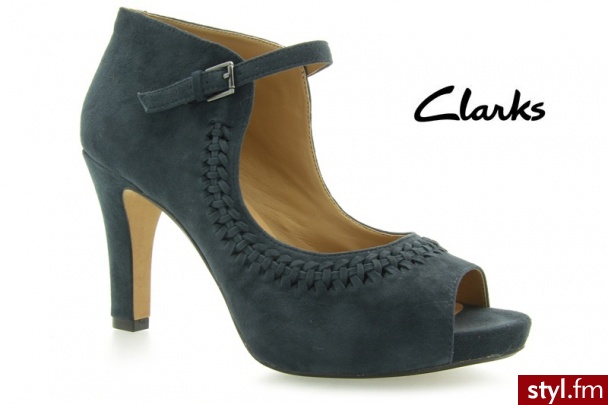 CLARKS Dollar Fizz Navy Suede - Czółenka Buty Moda