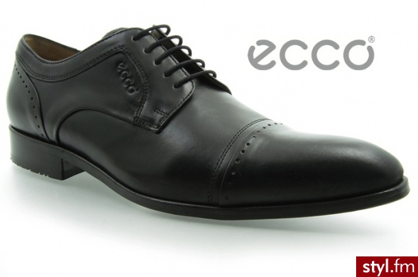 Ecco PÓŁBUTY ATLEY BLACK LEATHER - Półbuty Buty Moda