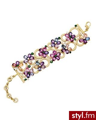 Przepiękna bransoletka wykonana ze złota, przyozdobiona szafirami, szmaragdami i diamentami od Bulgari - Pozostałe Dodatki Moda