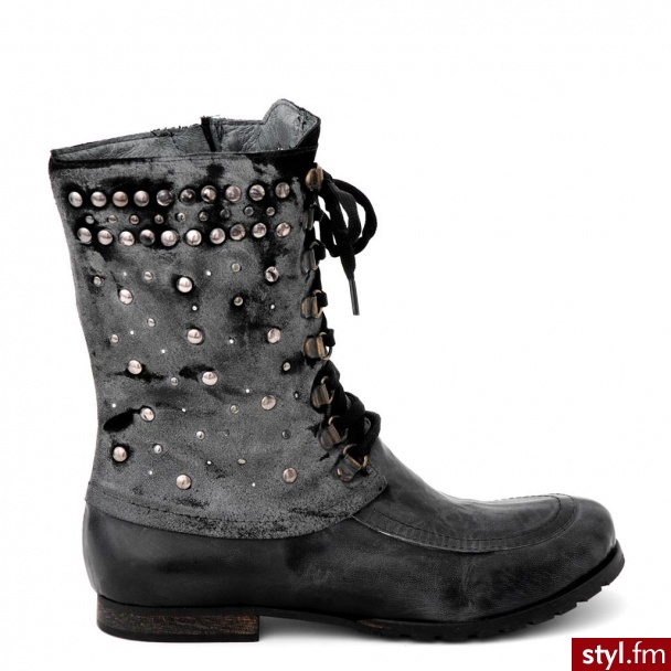 Venezia BOTKI ER12 C+Z NERO - Botki Buty Moda