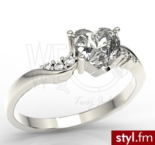 WĘC złoty pierścionek zaręczynowy z topazem White i diamentami LP-70B 0,06 ct H/Si - Pierścionki Biżuteria Moda