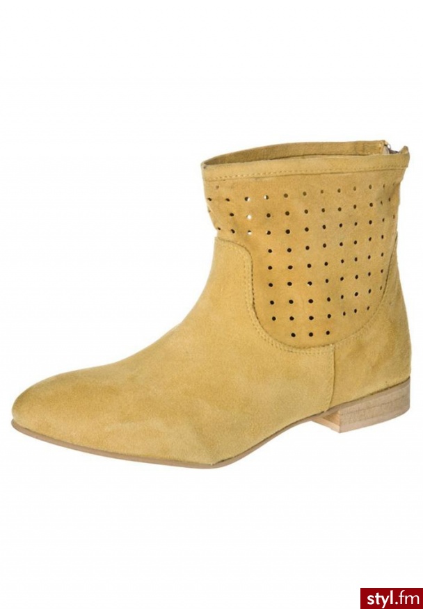 Post Footwear Botki żółty - Botki Buty Moda