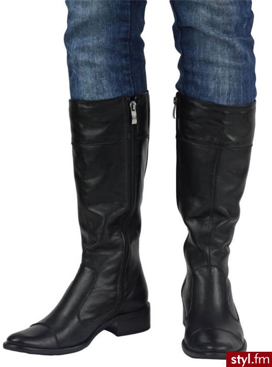 Nessi Kozaki 3007 Czarne (gładkie) - Kozaki Buty Moda