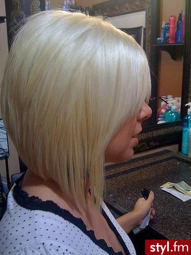 Jasny Blond Bob Z Prostych Włosów