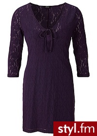 Bonprix Sukienka koronkowa fioletowy 964968_14987 - Pozostałe Sukienki Moda