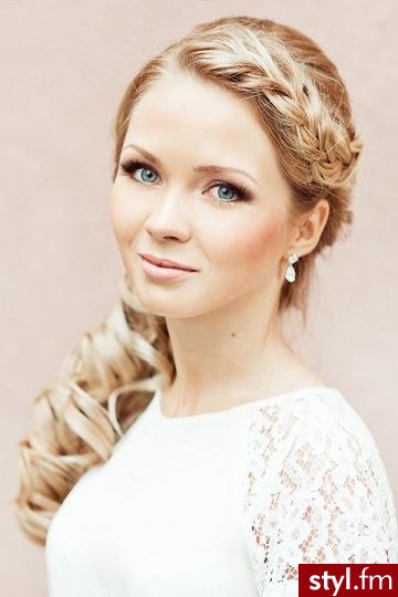 Blond Warkocze Kręcone Ślubne Długie Fryzury