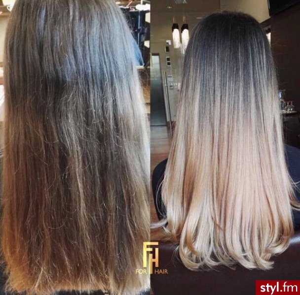 Sombre z Olaplex salon For Hair http://forhairsobieski.pl/ - Blond Rozpuszczone Proste Na co dzień Długie Fryzury
