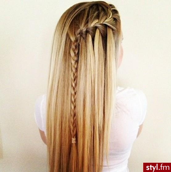 Blond Warkocze Proste Na co dzień Długie Fryzury