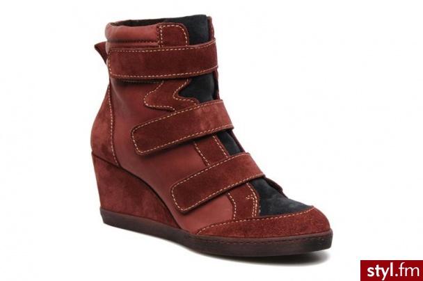 Khrio MODNE TENISÓWKI DONATELLA BY KHRIO (Bordowy) - Koturny Buty Moda