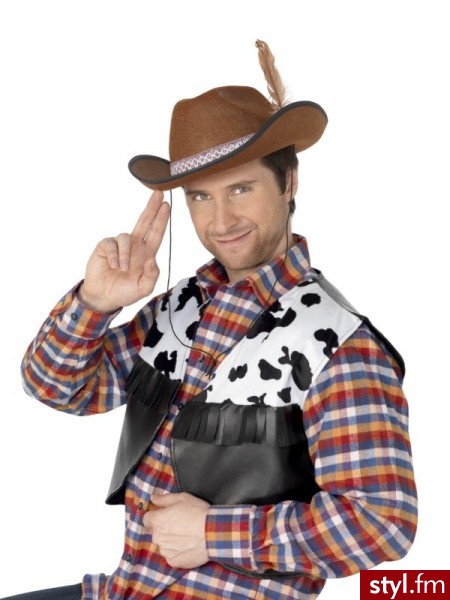 Kapelusz kowbojski DALLAS brąz - Nakrycia głowy Dodatki Moda