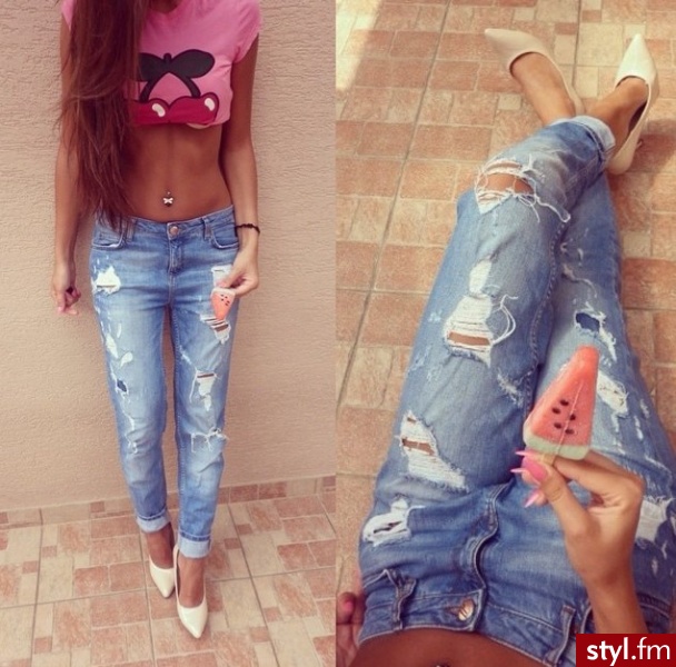 Jeansy Spodnie Moda