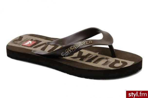 QUIKSILVER KLAPKI QUILTED ART 2012 46 BLACK/OFF WHITE/GREEN MĘSKIE - Klapki Buty Moda