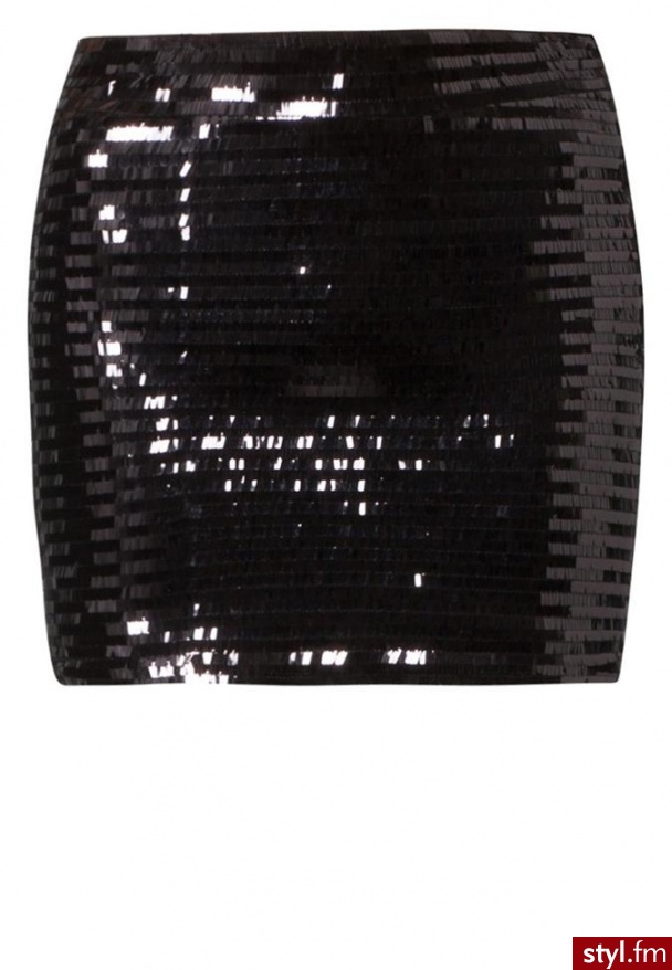 Black Secret IBIA SEQUIN Spódnica mini czarny - Pozostałe Spódnice Moda
