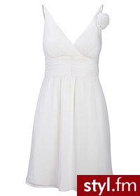 Bonprix Sukienka szyfonowa kremowobiały 921254_19342 - Pozostałe Sukienki Moda