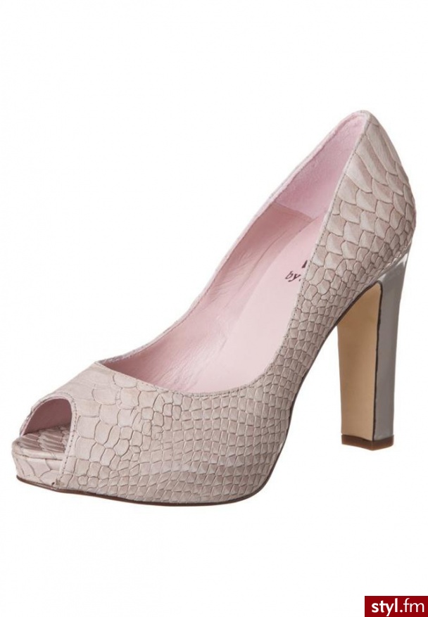 Si By Sinela Daisy Szpilki Peep Toe Beżowy - Szpilki Buty Moda